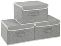 Foldable Fabric Storage Cubes with Lids,Grey 13x9.1x7.9in,3 Pack by Unknown