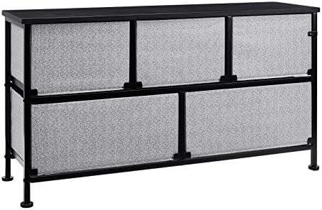 Amazon Basics Extra Wide Fabric 5-Drawer Storage Organizer Unit for Bedroom Closet, Black - Image 5