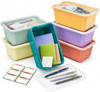 GAMENOTE 6 Qt Storage Bins with Lids, Morandi 6 Pack, Stackable Boxes by Gamenote