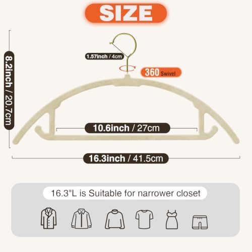 Korpai 50 Pack Velvet Hangers Non Slip,Sweater Hangers No Shoulder Bump - Image 2