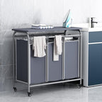 3 Bags Laundry Basket Sorter, Grey 135L Laundry Hamper, Ironing Board - Image 4