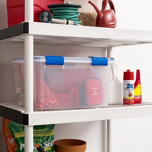 IRIS USA 2-Pack 44 Qt Storage Bins with Gasket Lids, Clear/Blue - Image 5