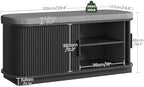 CHOEZON 39.4" Fluted Shoe Storage Bench with Cushion and Sliding Door - Image 3