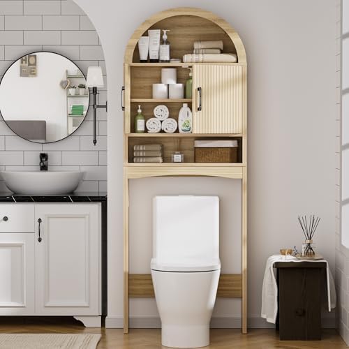 Spurgehom Arch Over The Toilet Storage Cabinet,Bathroom Organizer, Wood - Image 3