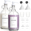 2 PCS 128 Oz Glass Liquid Laundry Detergent Dispensers with Pumps by TTDMKprovidesyouwithqualit