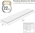 Sorbus Floating Shelves for Wall Storage (35 Inch, 3 Pack, White) - Image 3