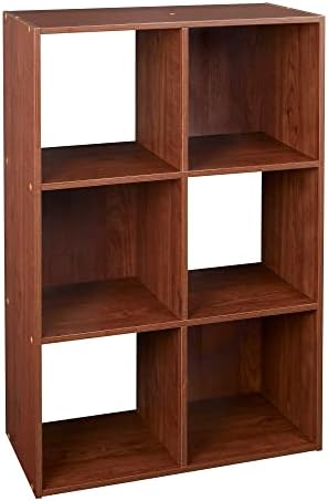 ClosetMaid Cubeicals 6 Cube Storage Shelf Organizer Bookshelf, Stackable, Vertical Or Horizontal, Easy Assembly, Wood, Dark Cherry Finish by Unknown