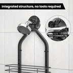 Shower Caddy Hanging (Black), Adjustable Anti-Swing-Over The Shower Head Caddy, 4 Tier Stainless Steel Bathroom Storage Organizer Bathroom Shelves Basket Rack Shower Caddies (4Tier) - Image 2