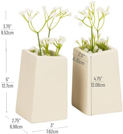 Mind Reader Cement Planter Bookends, Desk Decor and Indoor Plants, Set of 2, White - Image 3
