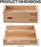 KIRIGEN Wood Paper Tray Set of 2, Stackable Inbox Trays for Desk, Natural - Image 6