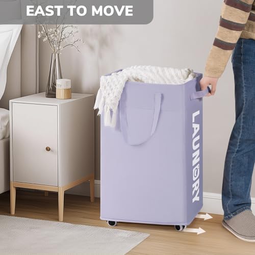 Goodpcik 2-Pack Rolling Laundry Hamper with Wheels, Hamper for Dorm, 75L - Image 3