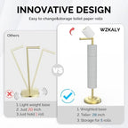 Gold Toilet Paper Holder Stand with Storage for 4 Extra Rolls - Image 3
