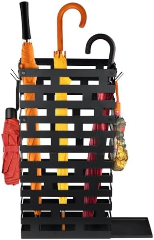 Invech 23 Inch Umbrella Holder for Indoor Entryway, Large Metal Umbrella Stand with Removable Water Tray and Hooks, Umbrella Rack Storage for Home, Office, Hotel by Invech