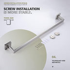KOKOSIRI 24-Inch Single Towel Bar, Bathroom Kitchen Towel Holder, Wall Mounted SUS304 Stainless Steel Towel Rack, Brushed Nickel, B4003BR-L24 - Image 6