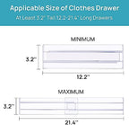Vtopmart Drawer Dividers Organizers 4 Pack, Adjustable 3.2" High Expandable from 12.2-21.4" Kitchen Drawer Organizer, Clear Plastic Drawers Separators for Clothing, Installed by Double-sided Tape - Image 3