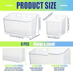 SiliFine 8 Pcs Cabinet Door Organizer Bin Wall Mount Organizer,3.54'',Clear - Image 2
