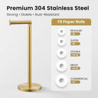 Cesun Free Standing Toilet Paper Holder Stand with Weighted Base, Gold - Image 6