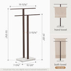 KES Bronze Standing Towel Rack with Weighted Marble Base, Towel Rack Stand - Image 5