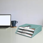 Acrimet Horizontal Triple File Folder Organizer Sorter, Letter Size, Green - Image 3