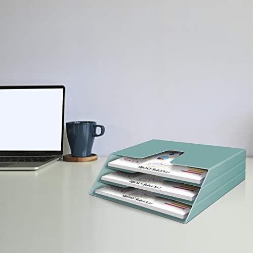 Acrimet Horizontal Triple File Folder Organizer Sorter, Letter Size, Green - Image 3