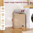 150L Laundry Hamper 2 Section, Large Laundry Hamper with Lid, Dirty Clothes Hamper with 2 Removable Inner Bags, Collapsible Laundry Basket Organizer for for Clothes Toys Towels, Hamper 2 Compartment - Image 3