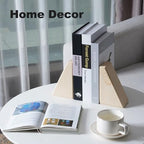 Marble Bookend for Heavy Books, Decorative Bookends for Shelves, Durable and Heavy-Duty Book End for Hardback Books & CDS, Unique Book Stopper & Holder, Sunny Golden, Set of 2 - Image 6