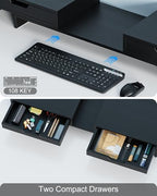 Epesoware Dual Monitor Riser with Two Drawer for Desk, No Assembly Required - Image 3