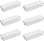 Oggi Clear Drawer Organizer - 3" X 9.5" (Set of 6) - Ideal for Organizing Kitchen Drawers, Office, Desk, Silverware, Kitchen Utensils, Cosmetics and Bathrooms by Unknown