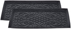 Superio Rubber Boot & Shoe Tray, 34 x 14 x 2 Rectangle, Heavy Duty, Protects Floors from Water and Dirt, Waterproof for All Weather Indoor Outdoor Use, Black (2) by Superio