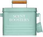 Calindiana Modern Farmhouse Metal Laundry Scent Booster Beads Dispenser Container with Scoop for Laundry Room Decor and Accessories and Space Saving Laundry Room Organization and Storage, Mint by Calindiana