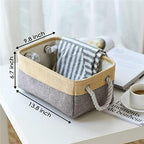 TheWarmHome Storage Bins for Organizing,Sturdy Storage Basket, Decorative Foldable Storage Baskets for Shelves Closet Toy (Gold&Grey Medium - 3 Pack 13.8L×9.8W×6.7H inch) - Image 2