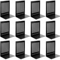 12 Pcs 10 Inch Heavy Duty Bookends Non-Skid Base, Black by Unknown