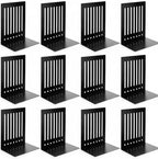 12 Pcs 10 Inch Heavy Duty Bookends Non-Skid Base, Black by Unknown