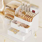 Booklov Small Makeup Organizer for Vanity Countertop, White by Booklov