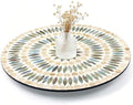 13.4" Mother of Pearl Lazy Susan, Table Centerpiece Round Shell Decorative Lazy Susan Turntable Rotating Tray Organizer for Cabinet Counter Gift Kitchen Office Cafe Home Decor (Dot Blue) by Abyjifar