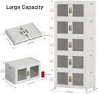 UAMFURI Stackable Storage Bins with Lids, Clear Doors, Large Storage Cabinet Foldable Collapsible Closet Organizers for Bedroom Dorm Office (5, White, 120, Quarts) - Image 2