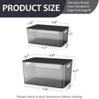 COAZEX 2 Pack Stackable Plastic Trash Bag Holder with Black Lids Under Sink - Image 2
