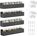 PMMASTO 4-Pack Black Acrylic Spice Rack Organizers for Cabinet Doors by PMMASTO