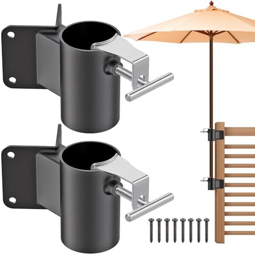 Deck Railing Umbrella Holder, Corner Mount Stand for 1-2" Poles by Lifeswell