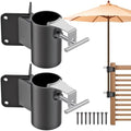 Deck Railing Umbrella Holder, Corner Mount Stand for 1-2" Poles by Lifeswell