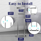 Kitsure Metal Toilet Paper Holder Free Standing, Medium, Chrome Silver - Image 2