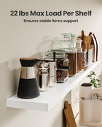 Amada 35.4" Floating Shelves for Wall Decor & Storage, Set of 3, White - Image 4