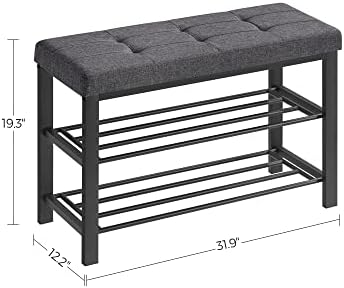 SONGMICS Shoe Bench, Storage Bench, Entryway Bench with Cushion - Image 3