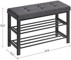 SONGMICS Shoe Bench, Storage Bench, Entryway Bench with Cushion - Image 3