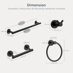 FORIOUS Bathroom Accessories, 4-Piece Bathroom Hardware Set - 30" Towel Bar - Image 2