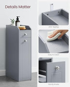 VASAGLE Small Bathroom Storage Cabinet, with Slide Out Drawers，Dove Gray - Image 7