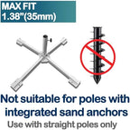 2Pack Foldable Portable Beach Umbrella Stand-Portable Patio Umbrella Base Holder,Outdoor Sunshade Anchor Size Plus Thickened,Rust Free Tempered Iron Umbrella Stand for Courtyard,Beach,Grass - Image 2