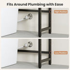 Over The Toilet Storage Shelf, 4-Tier Bathroom Organizer with Basket & Hooks, Sturdy Space Saver for Small Bathrooms, Black - Image 6