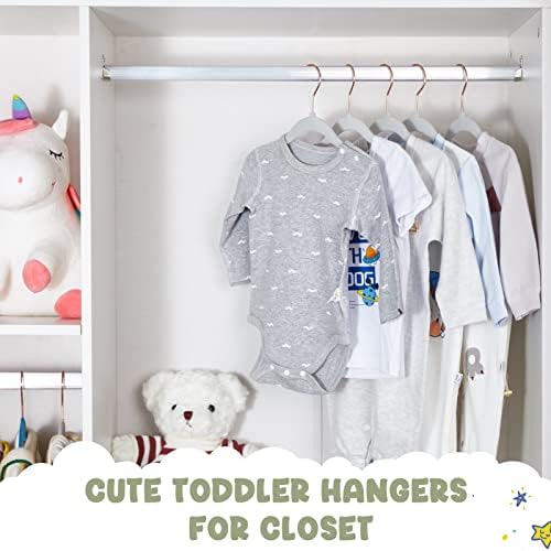 HOUSE DAY Velvet Baby Hangers for Closet, Kids Hangers Velvet 60 Pack, Non Slip Toddler Hanger 11.8 Inch, Durable Childrens Hanger for Newborn Baby Clothes- Gray - Image 5