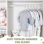HOUSE DAY Velvet Baby Hangers for Closet, Kids Hangers Velvet 60 Pack, Non Slip Toddler Hanger 11.8 Inch, Durable Childrens Hanger for Newborn Baby Clothes- Gray - Image 5